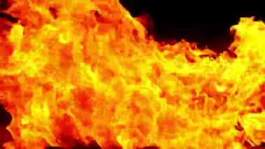 Yavaş Hareket, siyah arkaplanda yangın görüntülerini yakıyor