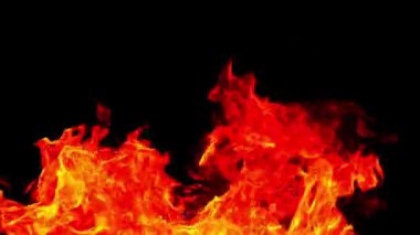 Yavaş Hareket, siyah arkaplanda yangın görüntülerini yakıyor