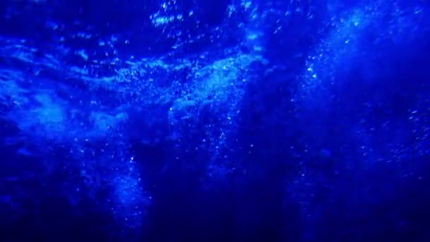Close Imagens Tranquilas Bubbles Rising Underwater — Vídeo de Stock