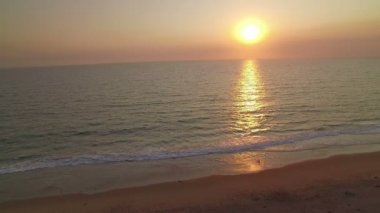 Kaliforniya Sahili Hermosa Sahili Günbatımı Hava Çekimi