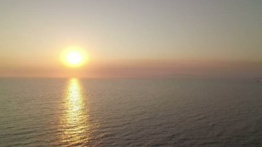 Hermosa Sahili İskelesi Günbatımı Hava Çekimi Kaliforniya Sahili Geri Uçuşu