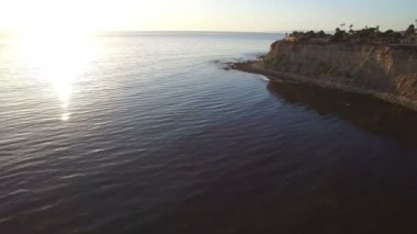 Palos Verdes Point Günbatımı Hava Çekimi Kaliforniya Sahil Hattı İleri