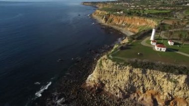 Point Vicente Deniz Feneri Palos Hava Çekimine Karşı Kaliforniya Sahil Hattı Dönüşü Sağa