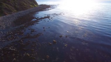 Palos Verdes Resort Point Günbatımı Kaliforniya Sahil Hattı İleri Eğik Okyanus