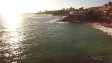 Laguna Sahili Günbatımı Hava Çekimi Kaliforniya Sahili İlerisi