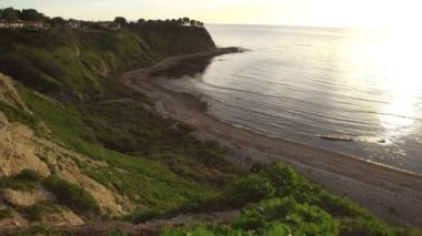 Palos Verdes Resort Point Sunset Hava Çekimi Kaliforniya Sahil Hattı İleri Uçuşu