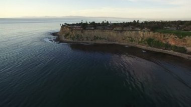 Palos Verdes Point Günbatımı Hava Çekimi Kaliforniya Kıyı Çizgisi Geriye