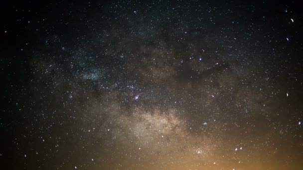 Melkweg Quarïden Meteor Douche Astrofotografie Tijd Verstrijken — Stockvideo
