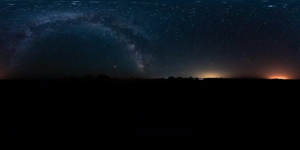 360 Perseid Meteor Douche Melkweg Galaxy Trona Pinnacles Californië Equirectangular — Stockvideo