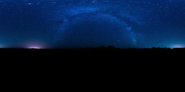 360 Perseid Meteor Dusch Vintergatan Galaxy Trona Pinnacles Kalifornien Equirectangular — Stockvideo