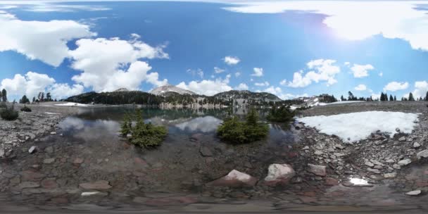 360 Lassen Parque Nacional Vulcânico Tempo Lapso Lake Helen Shore — Vídeo de Stock