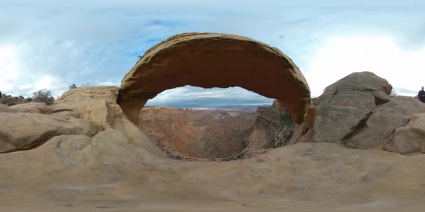 360 Canyonlands National Park Utah Mesa Arch Time Lapse Sunset — Stockvideo