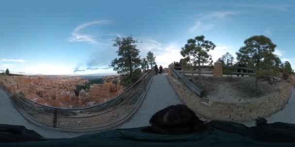 360 Bryce Canyon National Park Utah Senderismo Sunset Point Rim — Vídeos de Stock
