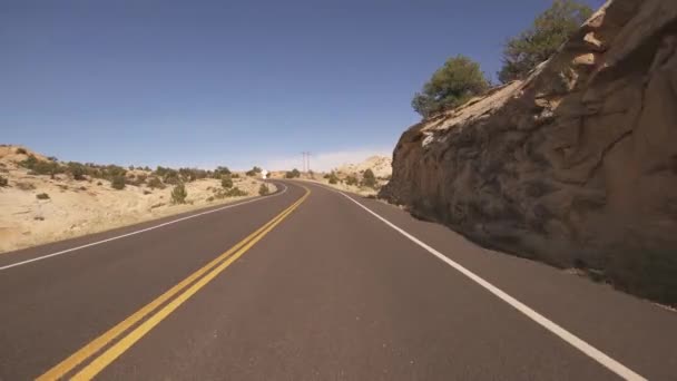 Utah Scenic Byway Driving Template Calf Creek Lower Southwest Usa — Stock Video