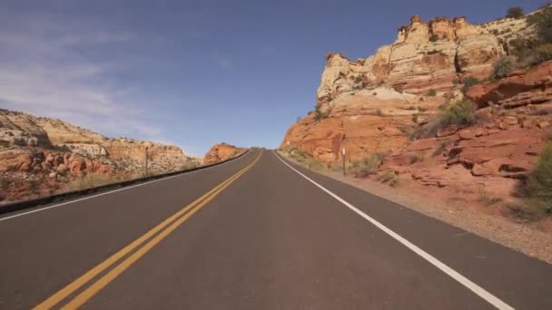 Utah Scenic Byway Driving Template Calf Creek Lower Southwest Usa — стокове відео