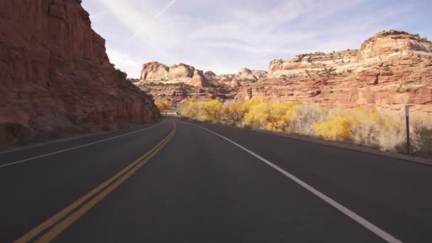 Utah Scenic Byway Körmall Escalente Canyon Sydvästra Usa — Stockvideo