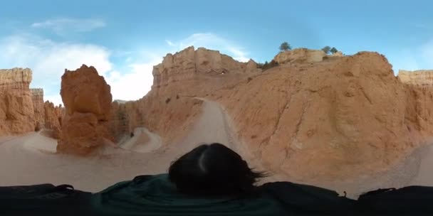 360 Bryce Canyon National Park Utah Senderismo Navajo Loop Trail — Vídeos de Stock