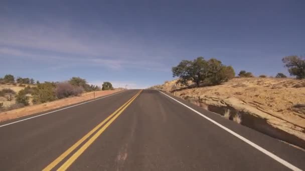 Utah Scenic Byway Driving Template Desert Southwest Usa — Stock Video