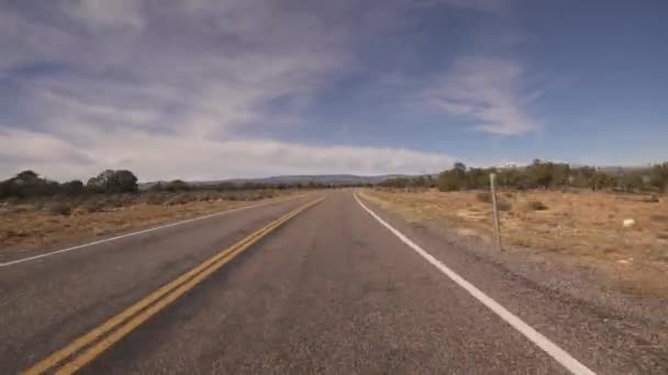 Utah Scenic Byway Desert Bushes Czas Jazdy Lapse Southwest Usa — Wideo stockowe