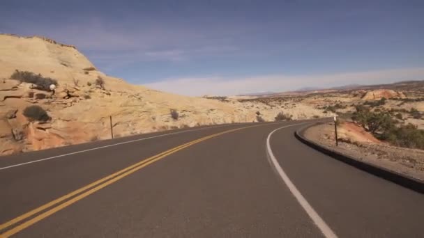 Utah Scenic Byway Driving Template Head Rocks Jihozápad Usa — Stock video