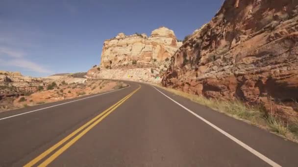 Utah Scenic Byway Πρότυπο Οδήγησης Calf Creek Κάτω Νοτιοδυτικά Ηπα — Αρχείο Βίντεο