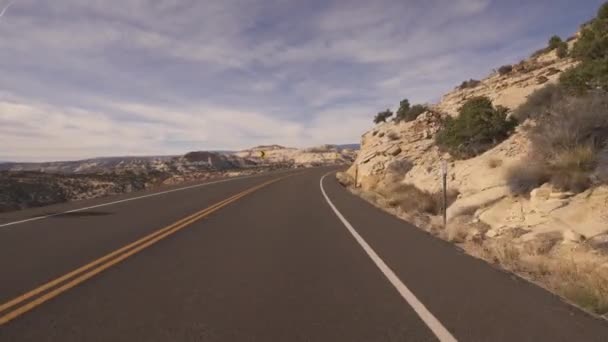 Utah Scenic Byway Driving Template Calf Creek Upper Southwest Usa — Stock Video