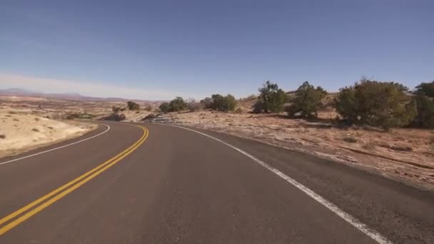 Utah Scenic Byway Driving Template Head Rocks Sydvästra Usa — Stockvideo