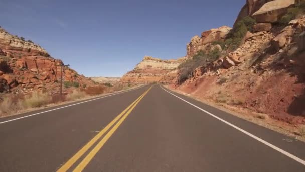 Utah Scenic Byway Driving Template Calf Creek Lower Southwest Usa — Stock Video