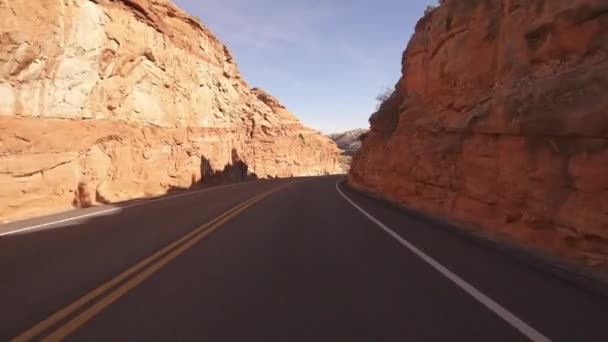 ユタ州風景バイウェイ12運転テンプレート エスカレンテキャニオン2南西部米国 — ストック動画