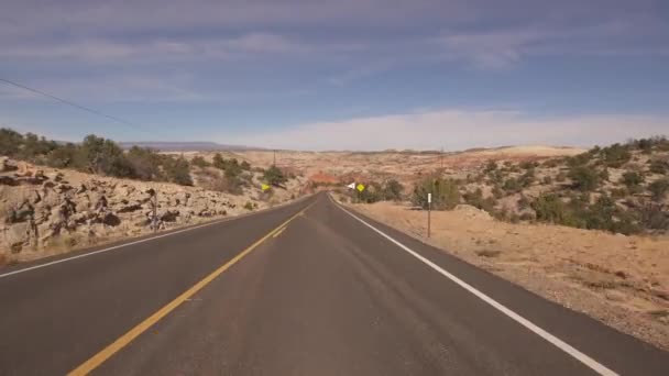 Utah Scenic Byway Rijden Template Escalente Canyon Zuidwesten Van — Stockvideo