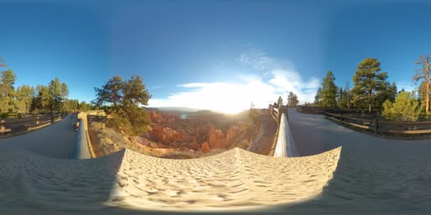 Taman Nasional Ngarai Bryce 360 Utah Sunrise Sunset Point Overlook — Stok Video