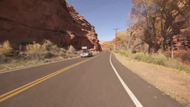 Utah Scenic Byway Driving Template Escalente Canyon Southwest Usa — Stock Video