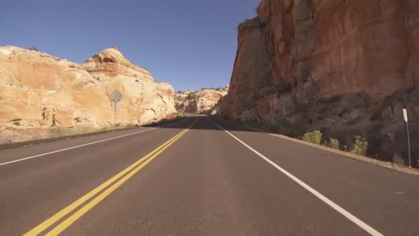 Utah Scenic Byway Driving Template Calf Creek Lower Southwest Usa — стокове відео