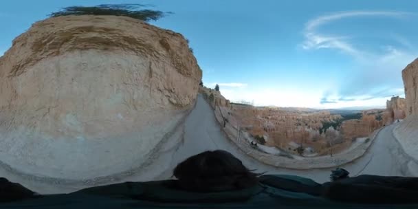 360 Bryce Canyon Nationalpark Utah Wandern Sunset Point Südwest Usa — Stockvideo