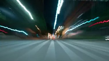 Hiperlapse Los Angeles 'ı Gece Kaliforniya' daki Hill Caddesi 'ne sür.