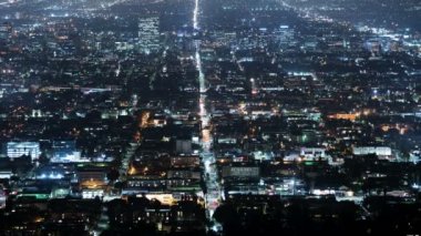Los Angeles Wilshire Merkez Binaları Gecesi Şehir Zaman aşımı