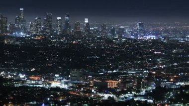 Los Angeles Şehir Merkezi, Skyline Pan, Griffith Park 'tan Solda Gece Süreleri