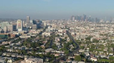 Los Angeles Wilshire Merkezi ve Downtown Binaları Hava Çekimi