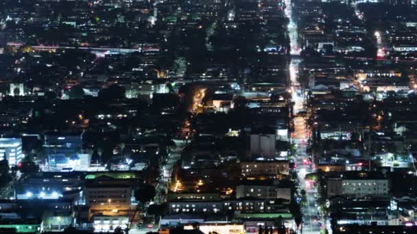 Los Angeles Van East Hollywood Night Cityscape Time Lapse Pan — Stockvideo