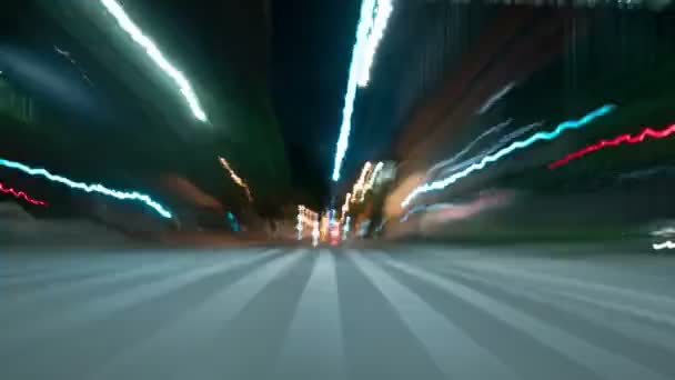 Drive Hyperlapse Λος Άντζελες Downtown Hill Street Νύχτα Καλιφόρνια Ηπα — Αρχείο Βίντεο