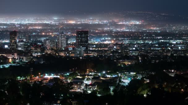 Zeitraffer Von West Los Angeles Nach South Bay Nacht Stadtbild — Stockvideo