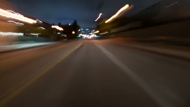 Drive Hyperlapse Los Angeles Downtown Waszyngton Blvd Figueroa Night California — Wideo stockowe