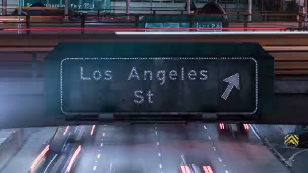 Los Angeles 101 Fechamento Auto Estrada Los Angeles Sinal Rua — Vídeo de Stock