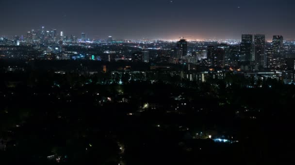 Los Angeles Century City Und Beverly Hills Night Stadtbild Zeitraffer — Stockvideo