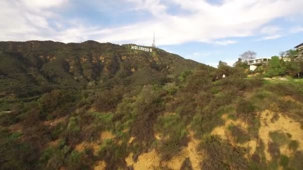 Hollywood Znak Aerial Shot Wiosna Sezon Naprzód — Wideo stockowe