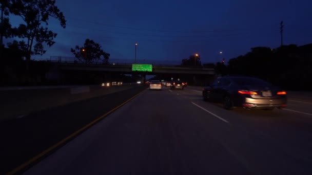 로스앤젤레스 Freeway East Dusk Driving Template 2Th Street California Usa — 비디오