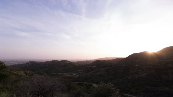 Griffith Park Hollywood Hills Sunset Time Lapse Royalty Free Stock Footage