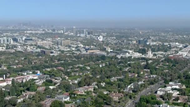 Los Angeles Beverly Hills Aerial Shot Para Frente Incline — Vídeo de Stock