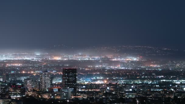 West Los Angeles Verso Palos Verdes Dusk Night Time Lapse — Video Stock