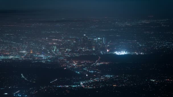 Los Angelesin Keskustassa Wilson Summit Aerial Time Lapse Night — kuvapankkivideo
